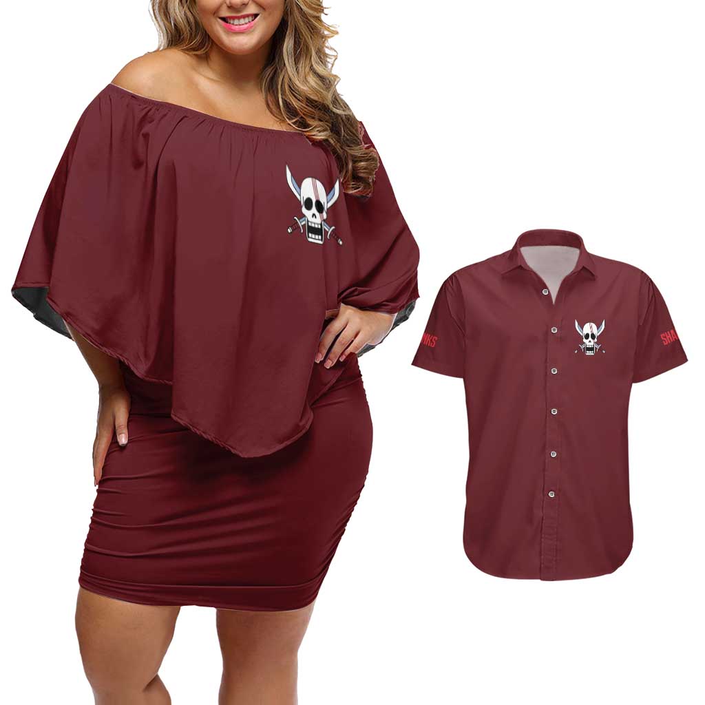 Shanks V3 One Piece Couples Matching Off Shoulder Short Dress and Hawaiian Shirt Japan Anime Style - The Mazicc