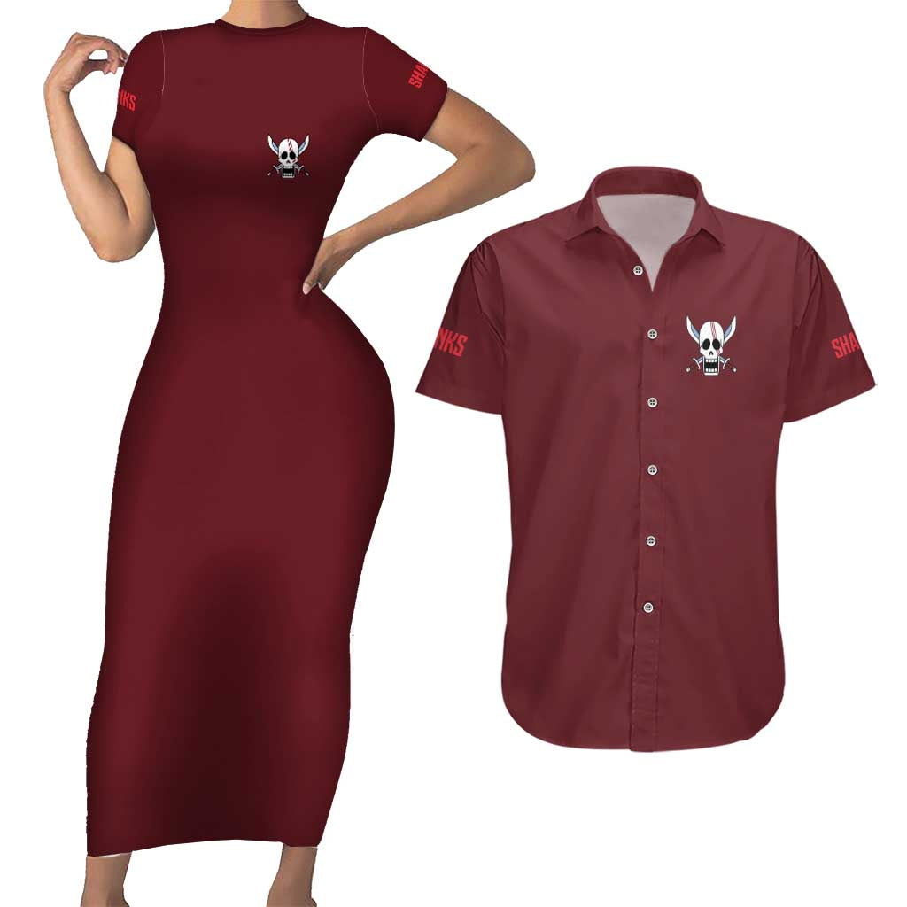 Shanks V3 One Piece Couples Matching Short Sleeve Bodycon Dress and Hawaiian Shirt Japan Anime Style - The Mazicc