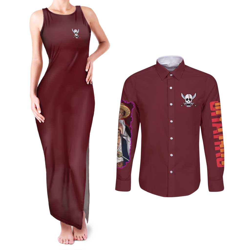 Shanks V3 One Piece Couples Matching Tank Maxi Dress and Long Sleeve Button Shirt Japan Anime Style - The Mazicc