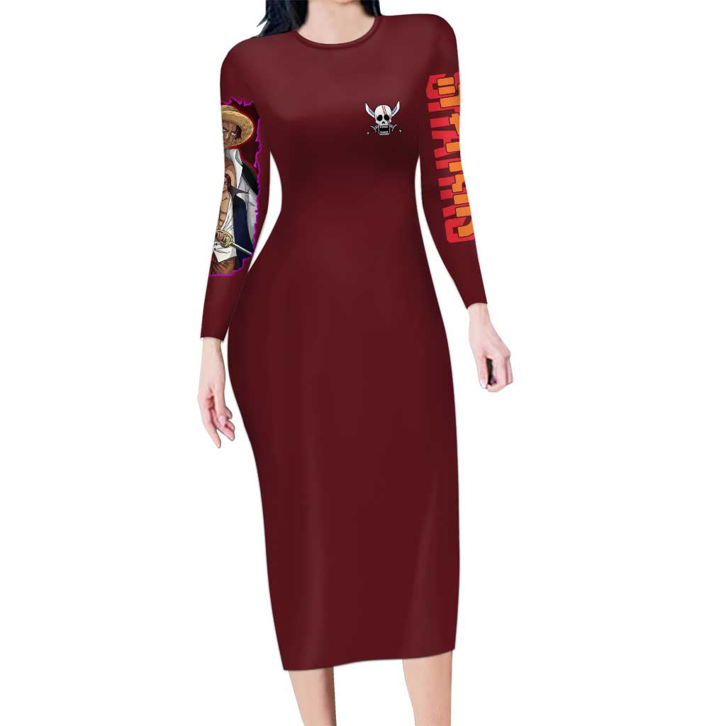 Shanks V3 One Piece Long Sleeve Bodycon Dress Japan Anime Style - The Mazicc