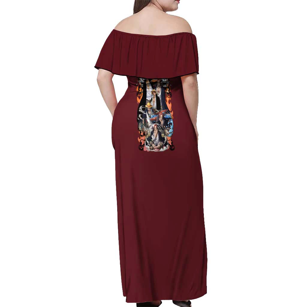 Shanks V3 One Piece Off Shoulder Maxi Dress Japan Anime Style - The Mazicc
