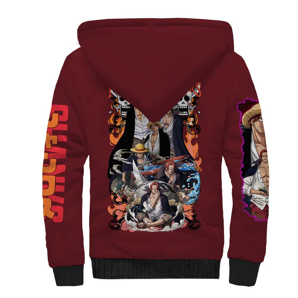 Shanks V3 One Piece Sherpa Hoodie Japan Anime Style - The Mazicc