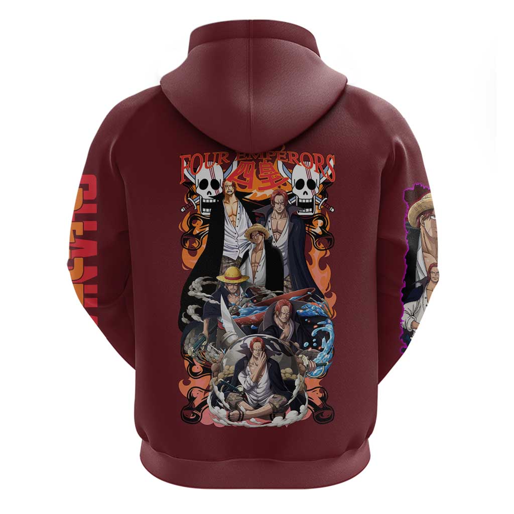 Shanks V3 One Piece Zip Hoodie Japan Anime Style - The Mazicc