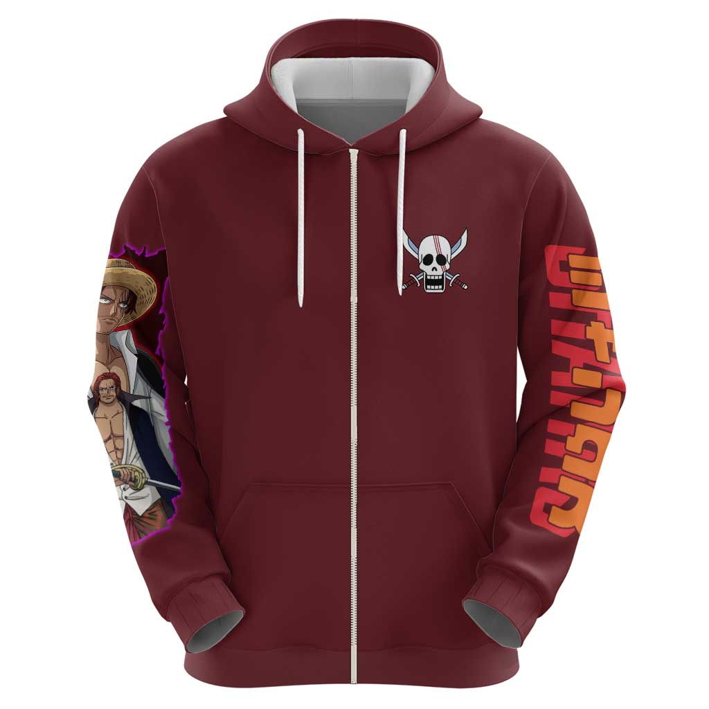 Shanks V3 One Piece Zip Hoodie Japan Anime Style - The Mazicc