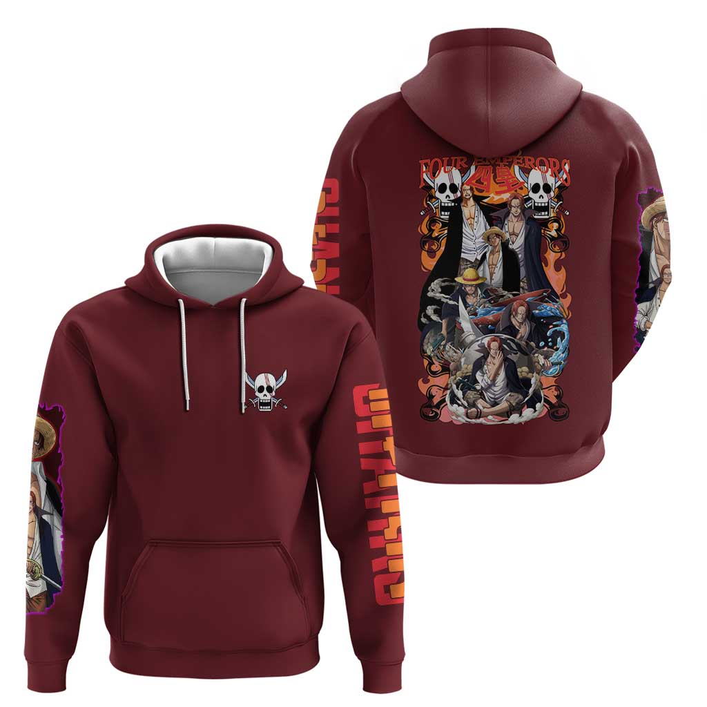 Shanks V3 One Piece Zip Hoodie Japan Anime Style - The Mazicc