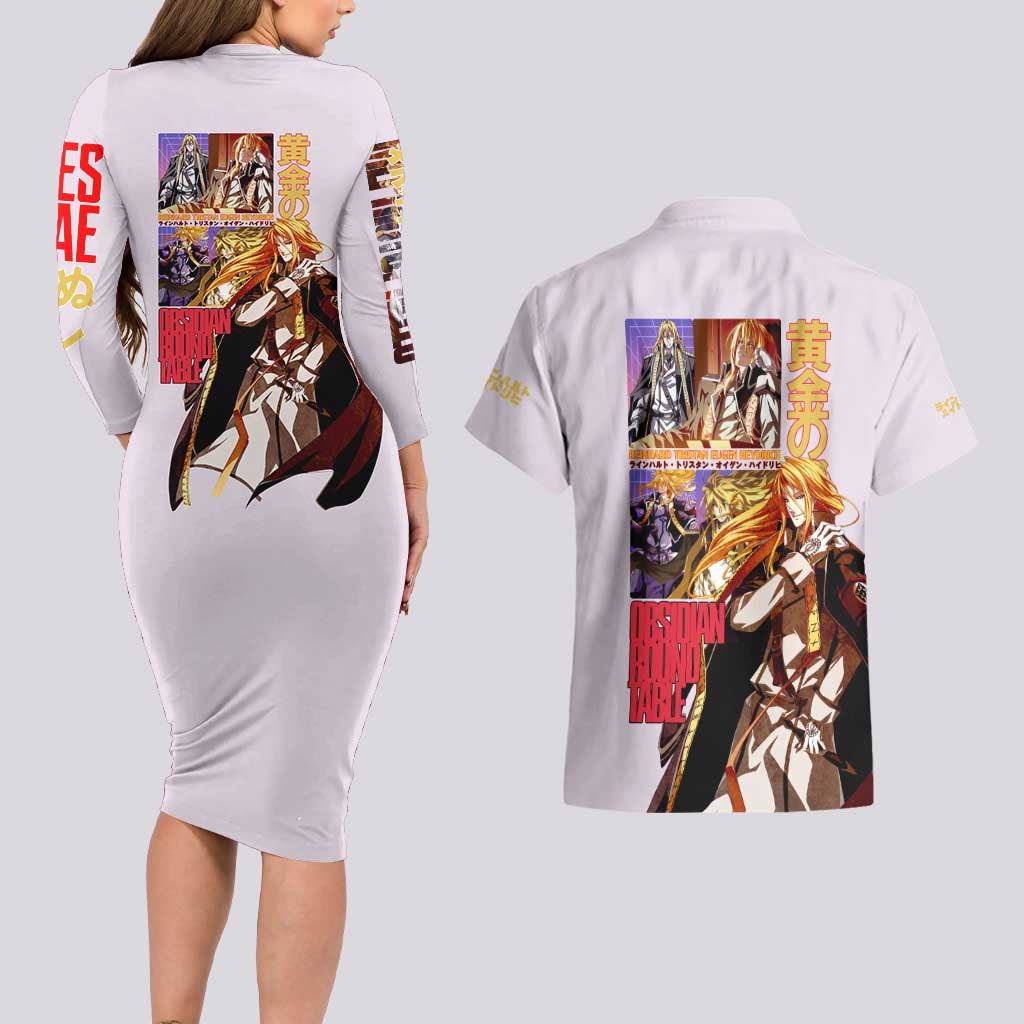 Reinhard Heydrich Dies Irae Couples Matching Long Sleeve Bodycon Dress and Hawaiian Shirt Japan Anime Style - The Mazicc