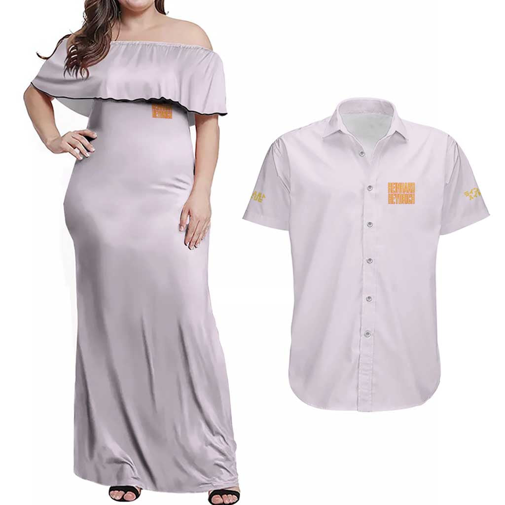 Reinhard Heydrich Dies Irae Couples Matching Off Shoulder Maxi Dress and Hawaiian Shirt Japan Anime Style - The Mazicc