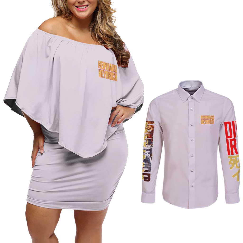 Reinhard Heydrich Dies Irae Couples Matching Off Shoulder Short Dress and Long Sleeve Button Shirt Japan Anime Style - The Mazicc