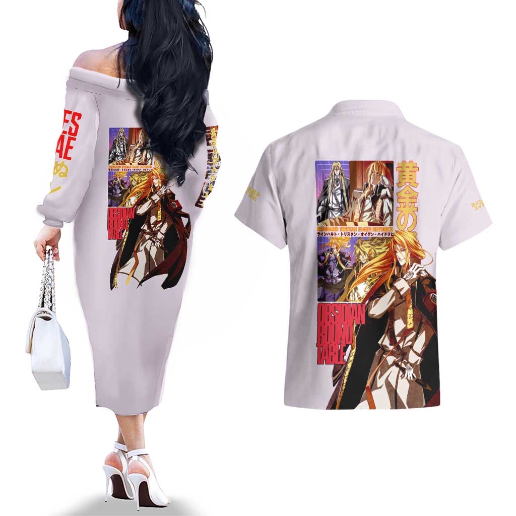 Reinhard Heydrich Dies Irae Couples Matching Off The Shoulder Long Sleeve Dress and Hawaiian Shirt Japan Anime Style - The Mazicc