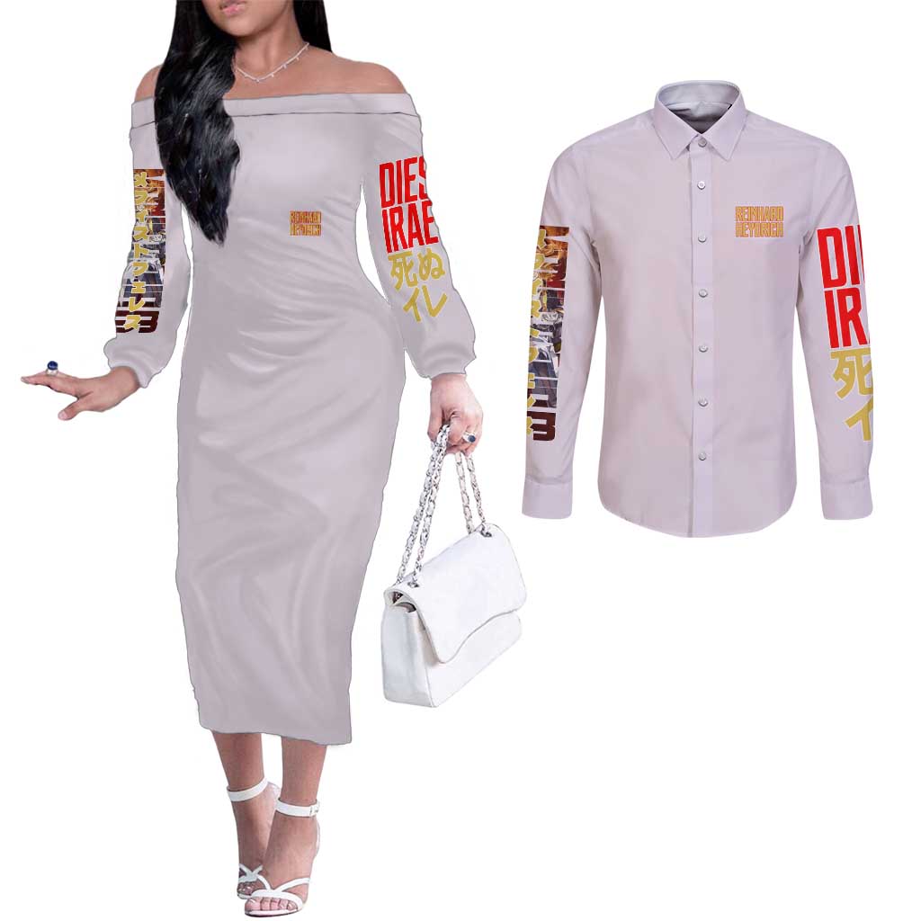 Reinhard Heydrich Dies Irae Couples Matching Off The Shoulder Long Sleeve Dress and Long Sleeve Button Shirt Japan Anime Style - The Mazicc