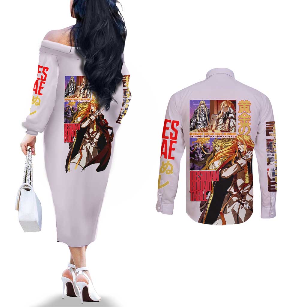 Reinhard Heydrich Dies Irae Couples Matching Off The Shoulder Long Sleeve Dress and Long Sleeve Button Shirt Japan Anime Style - The Mazicc