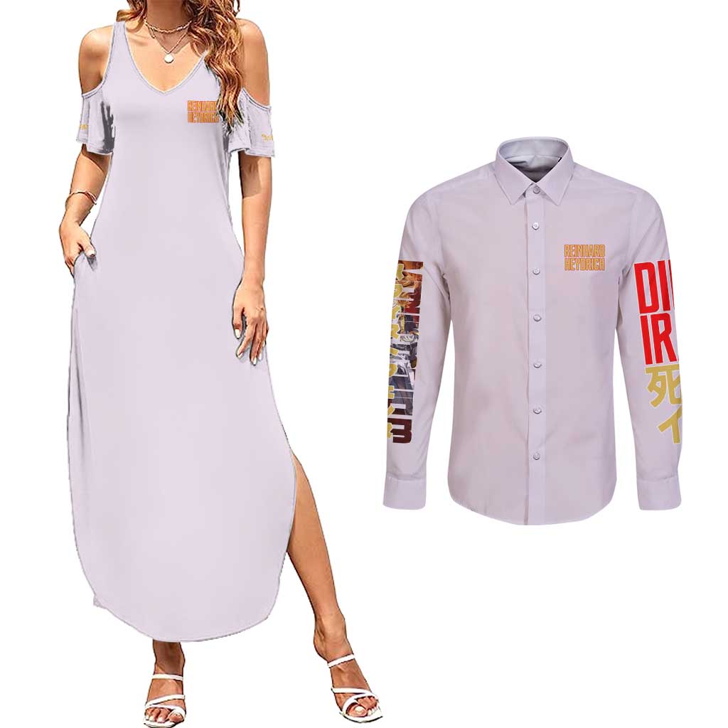 Reinhard Heydrich Dies Irae Couples Matching Summer Maxi Dress and Long Sleeve Button Shirt Japan Anime Style - The Mazicc
