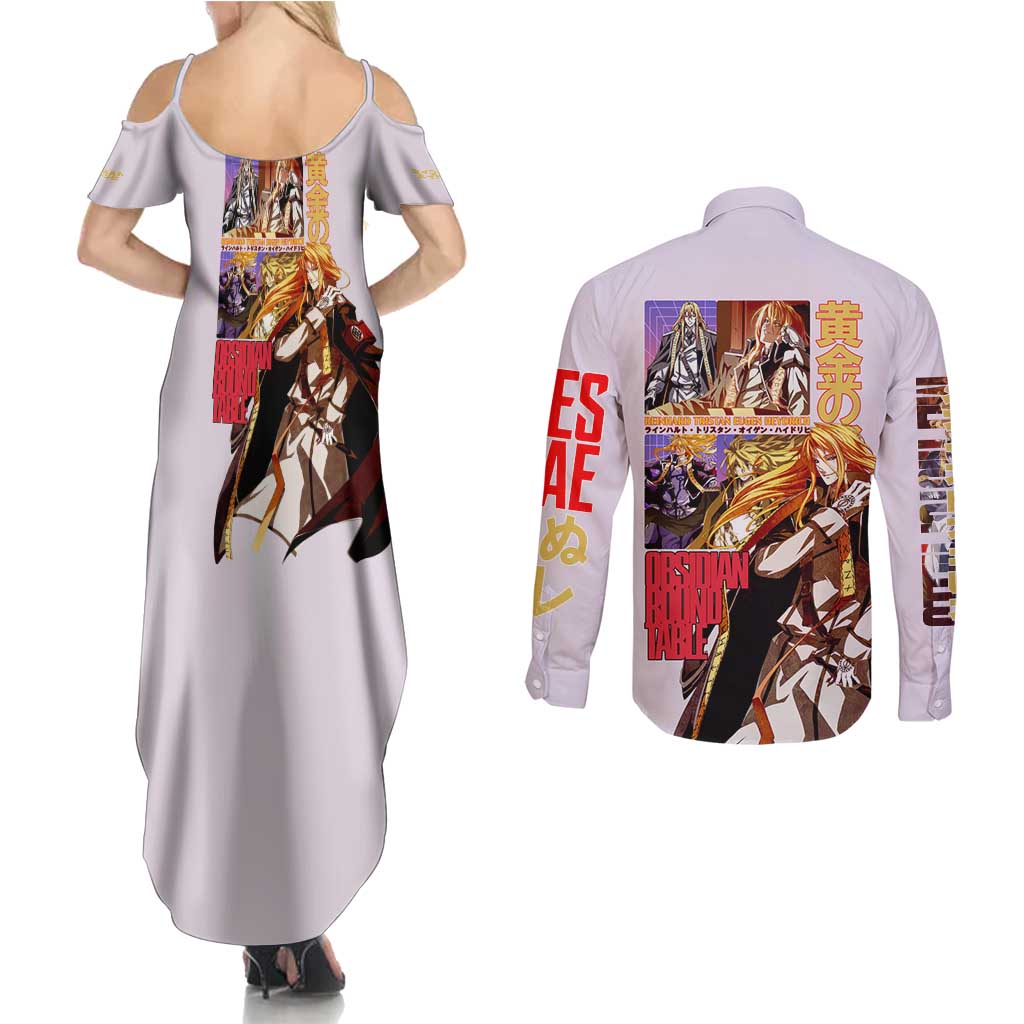 Reinhard Heydrich Dies Irae Couples Matching Summer Maxi Dress and Long Sleeve Button Shirt Japan Anime Style - The Mazicc