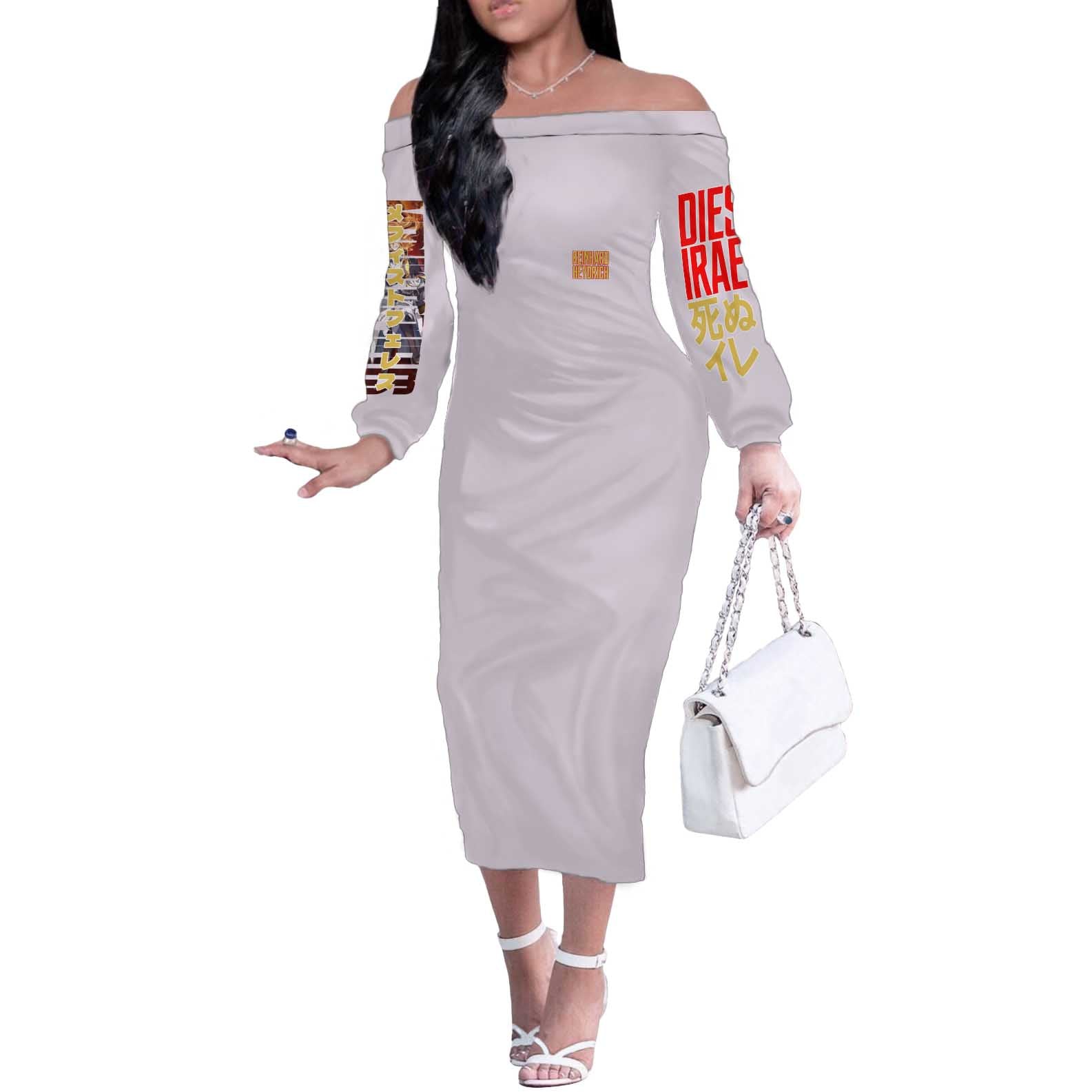 Reinhard Heydrich Dies Irae Off The Shoulder Long Sleeve Dress Japan Anime Style - The Mazicc