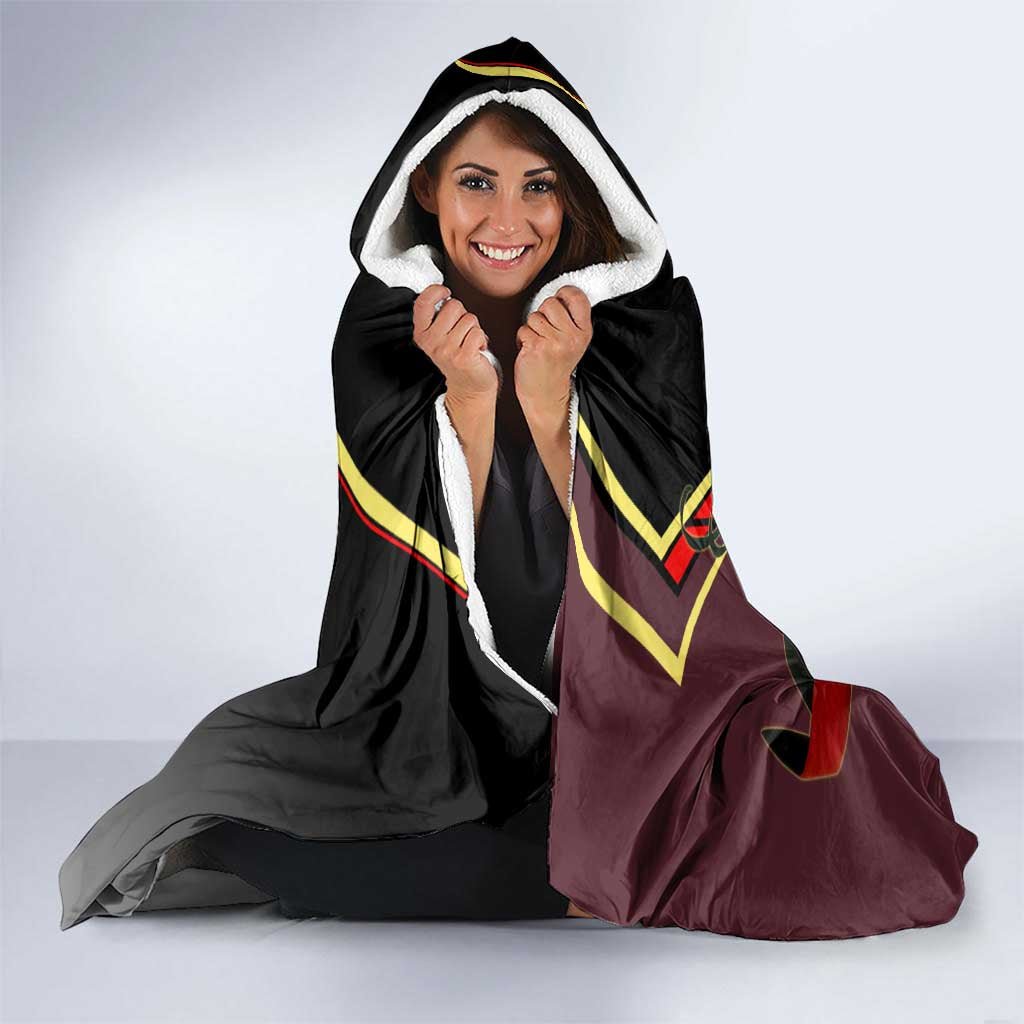 Yor Forger Spy x Family Red and Black Assassin Theme Hooded Blanket with Elegant Weapon Pose and Bold Color Accents - The Mazicc