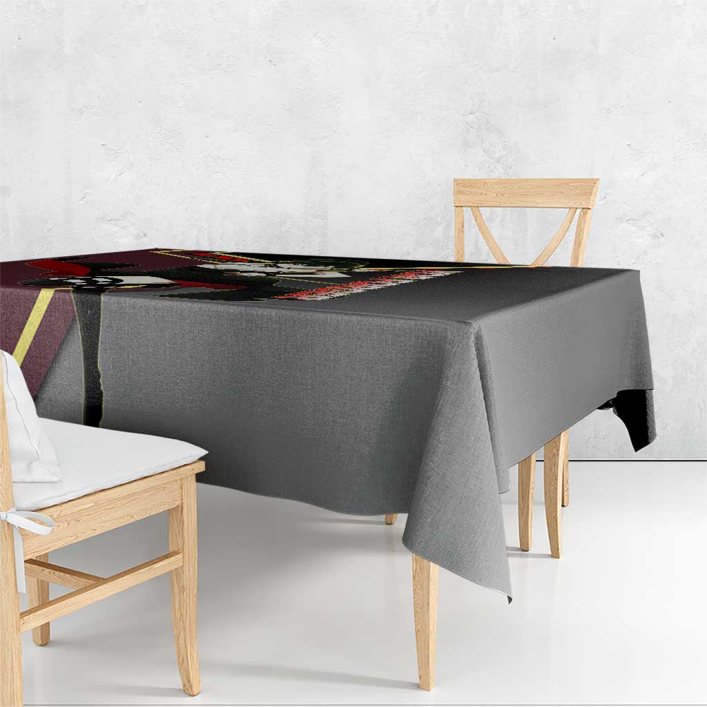 Yor Forger Spy x Family Red and Black Assassin Theme Tablecloth with Elegant Weapon Pose and Bold Color Accents - The Mazicc