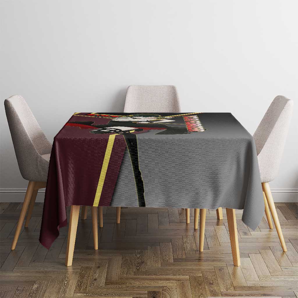 Yor Forger Spy x Family Red and Black Assassin Theme Tablecloth with Elegant Weapon Pose and Bold Color Accents - The Mazicc