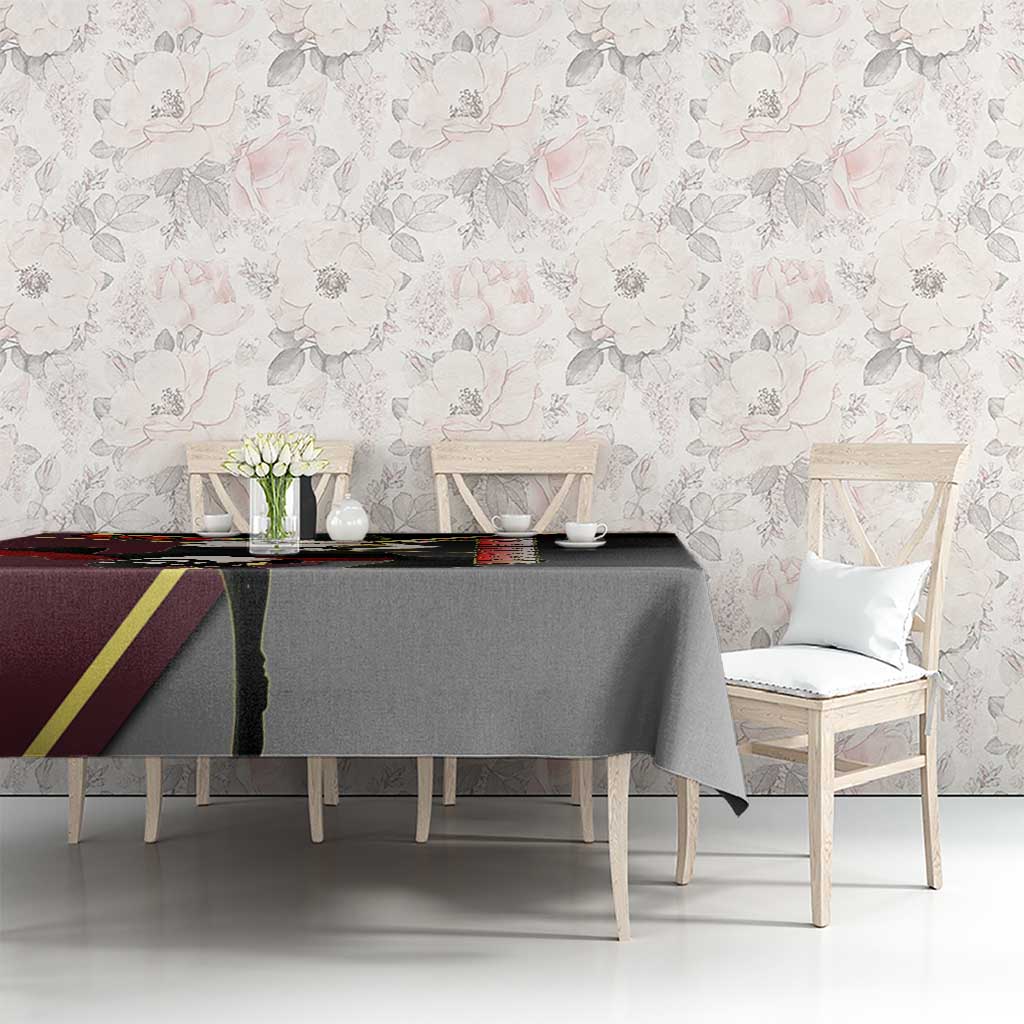Yor Forger Spy x Family Red and Black Assassin Theme Tablecloth with Elegant Weapon Pose and Bold Color Accents - The Mazicc