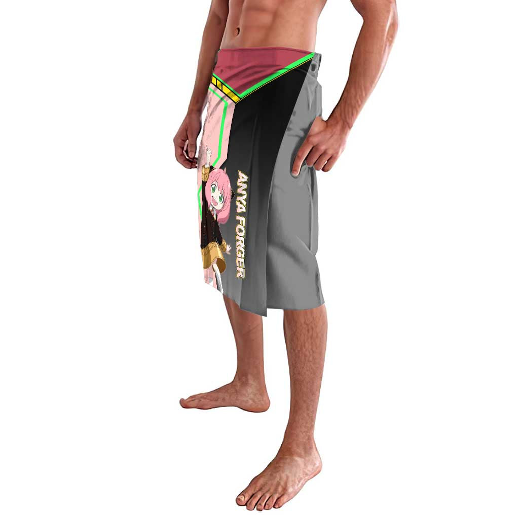 Anya Forger Spy x Family Pink and Black Theme Lavalava with Cheerful Pose and Cartoon Style Accents - The Mazicc