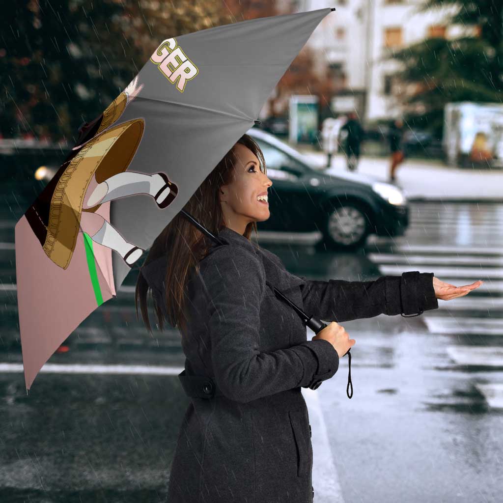 Anya Forger Spy x Family Pink and Black Theme Umbrella with Cheerful Pose and Cartoon Style Accents - The Mazicc