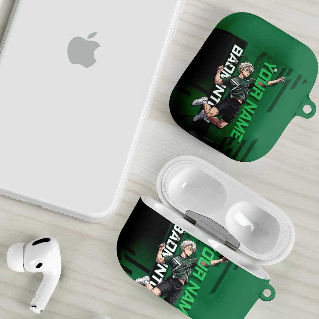 Personalized Shinazugawa Sanemi Badminton AirPods Case Design with Jump Shot Pose - The Mazicc