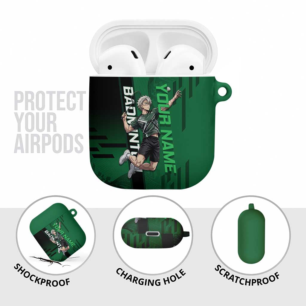 Personalized Shinazugawa Sanemi Badminton AirPods Case Design with Jump Shot Pose - The Mazicc