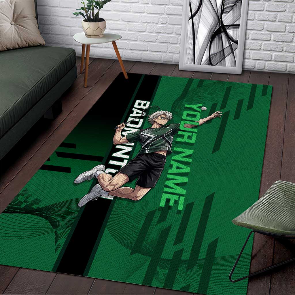 Personalized Shinazugawa Sanemi Badminton Area Rug Design with Jump Shot Pose - The Mazicc