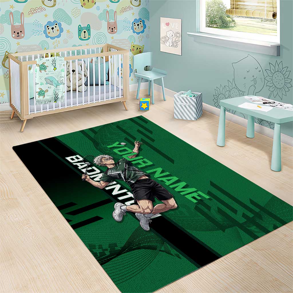 Personalized Shinazugawa Sanemi Badminton Area Rug Design with Jump Shot Pose - The Mazicc