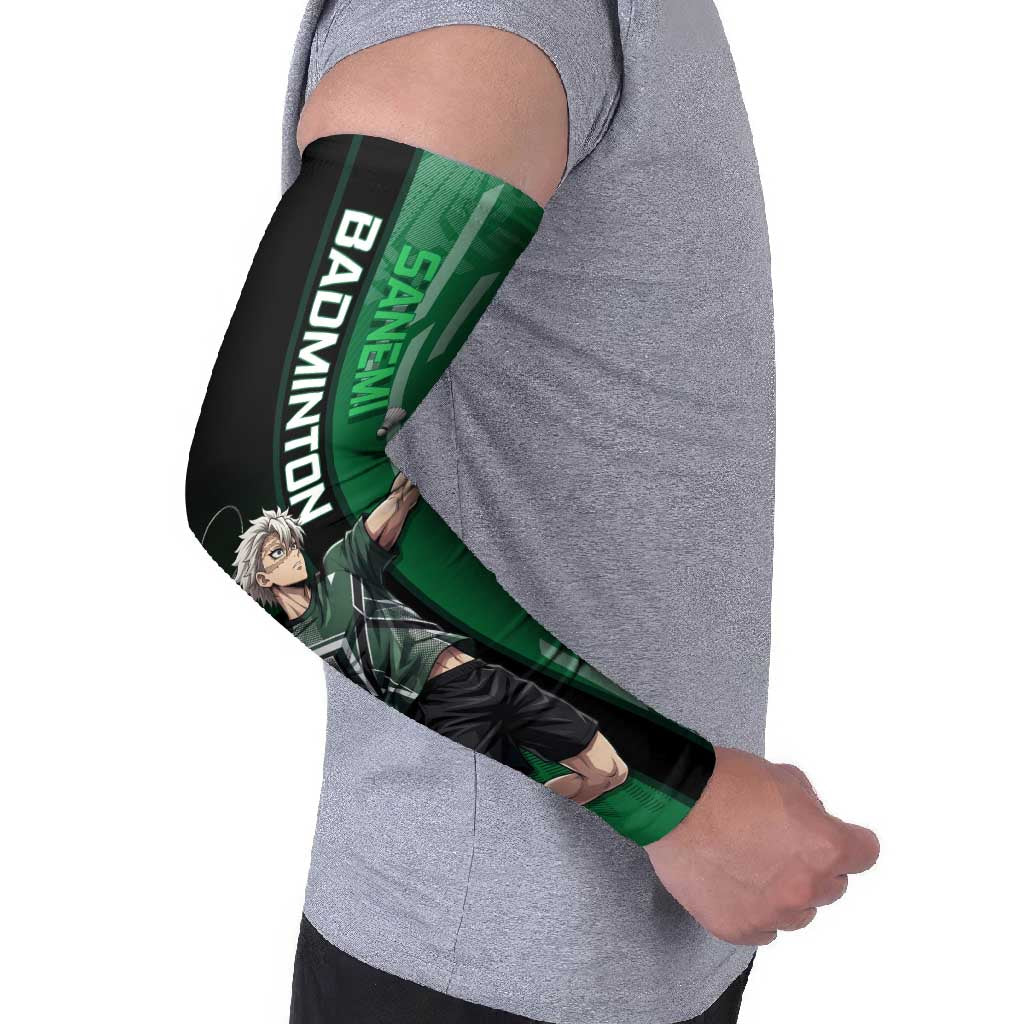 Personalized Shinazugawa Sanemi Badminton Arm Sleeves Design with Jump Shot Pose - The Mazicc