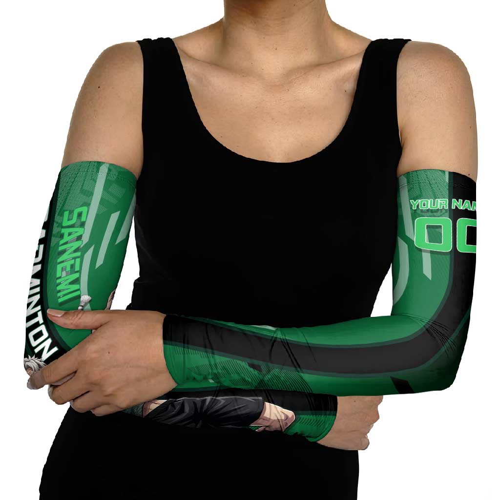 Personalized Shinazugawa Sanemi Badminton Arm Sleeves Design with Jump Shot Pose - The Mazicc