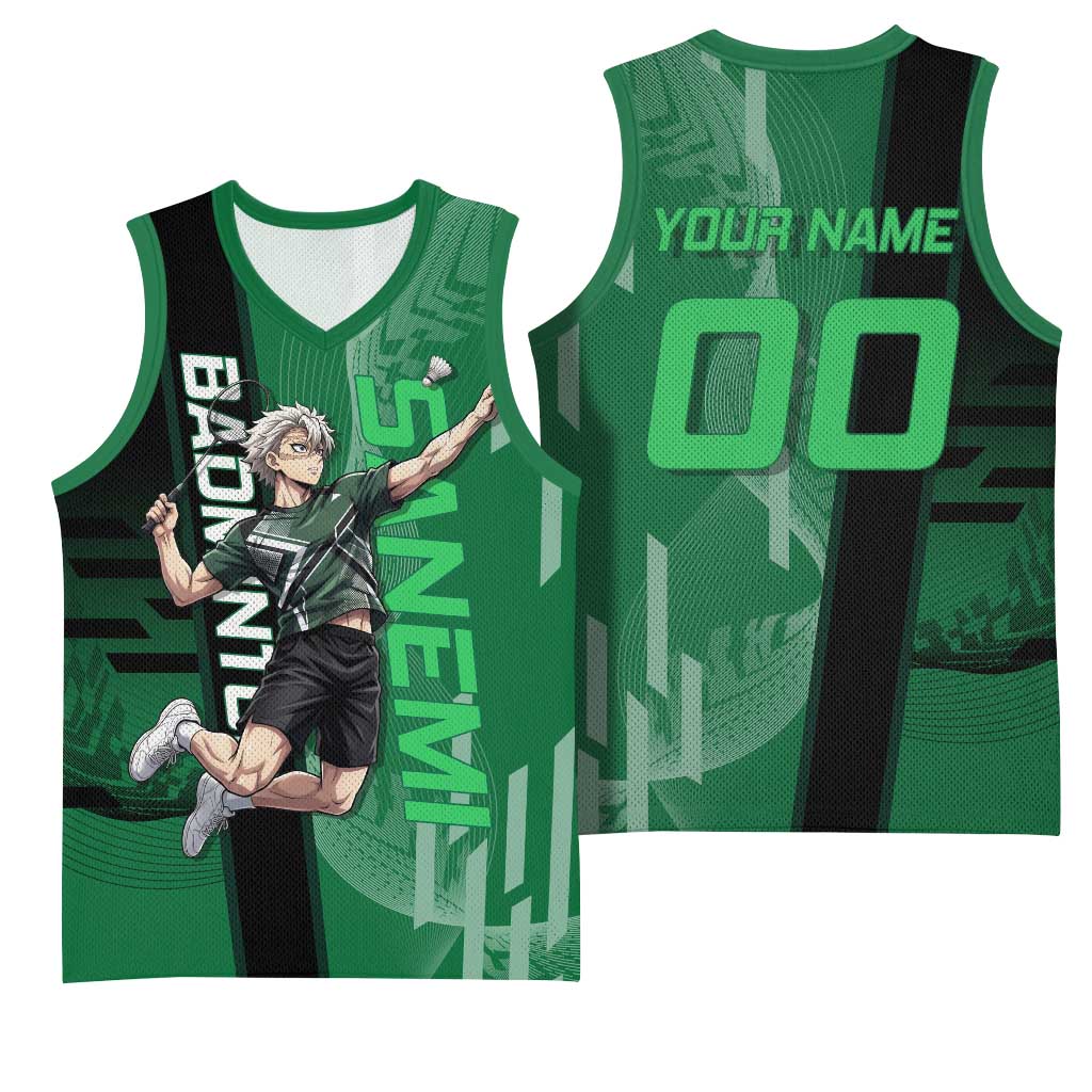 Personalized Shinazugawa Sanemi Badminton Basketball Jersey Design with Jump Shot Pose - The Mazicc