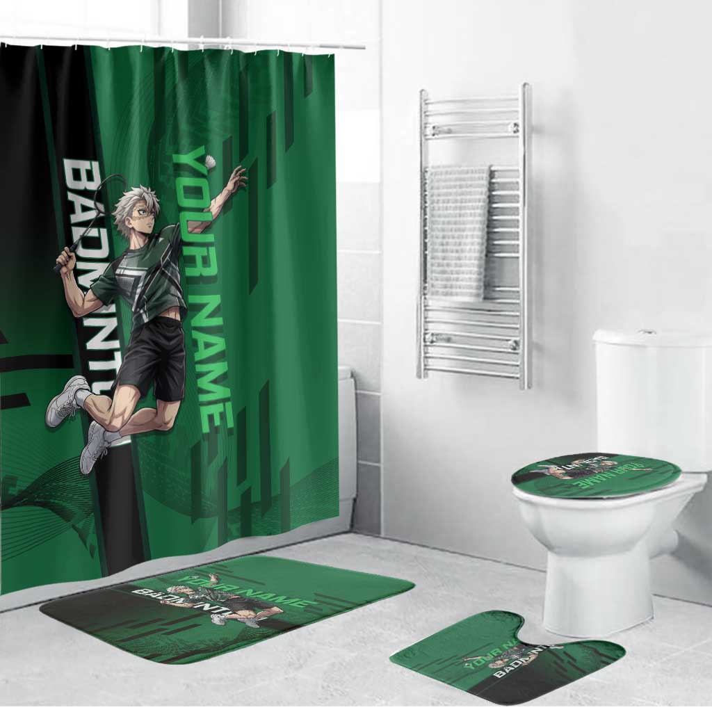 Personalized Shinazugawa Sanemi Badminton Bathroom Set Design with Jump Shot Pose - The Mazicc