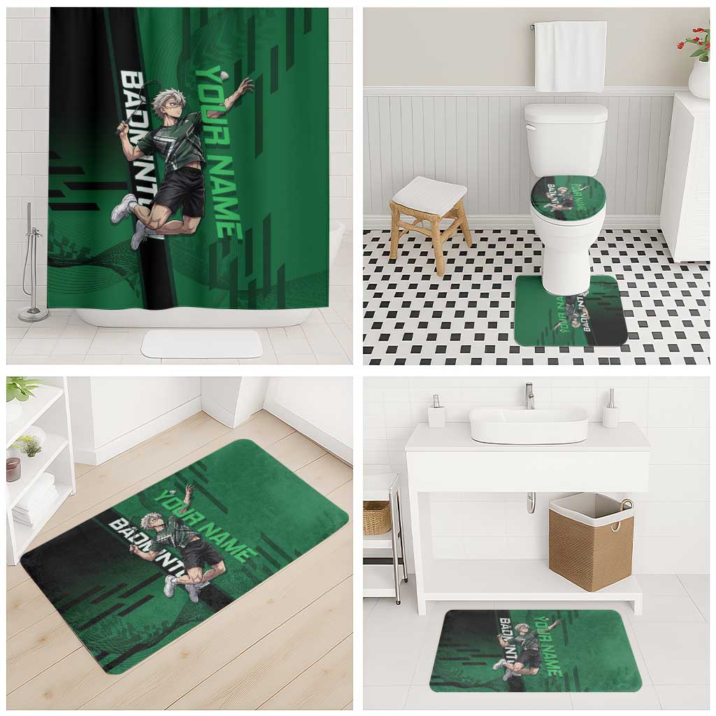 Personalized Shinazugawa Sanemi Badminton Bathroom Set Design with Jump Shot Pose - The Mazicc