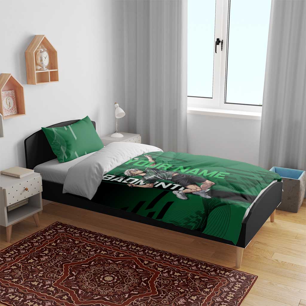 Personalized Shinazugawa Sanemi Badminton Bedding Set Design with Jump Shot Pose - The Mazicc