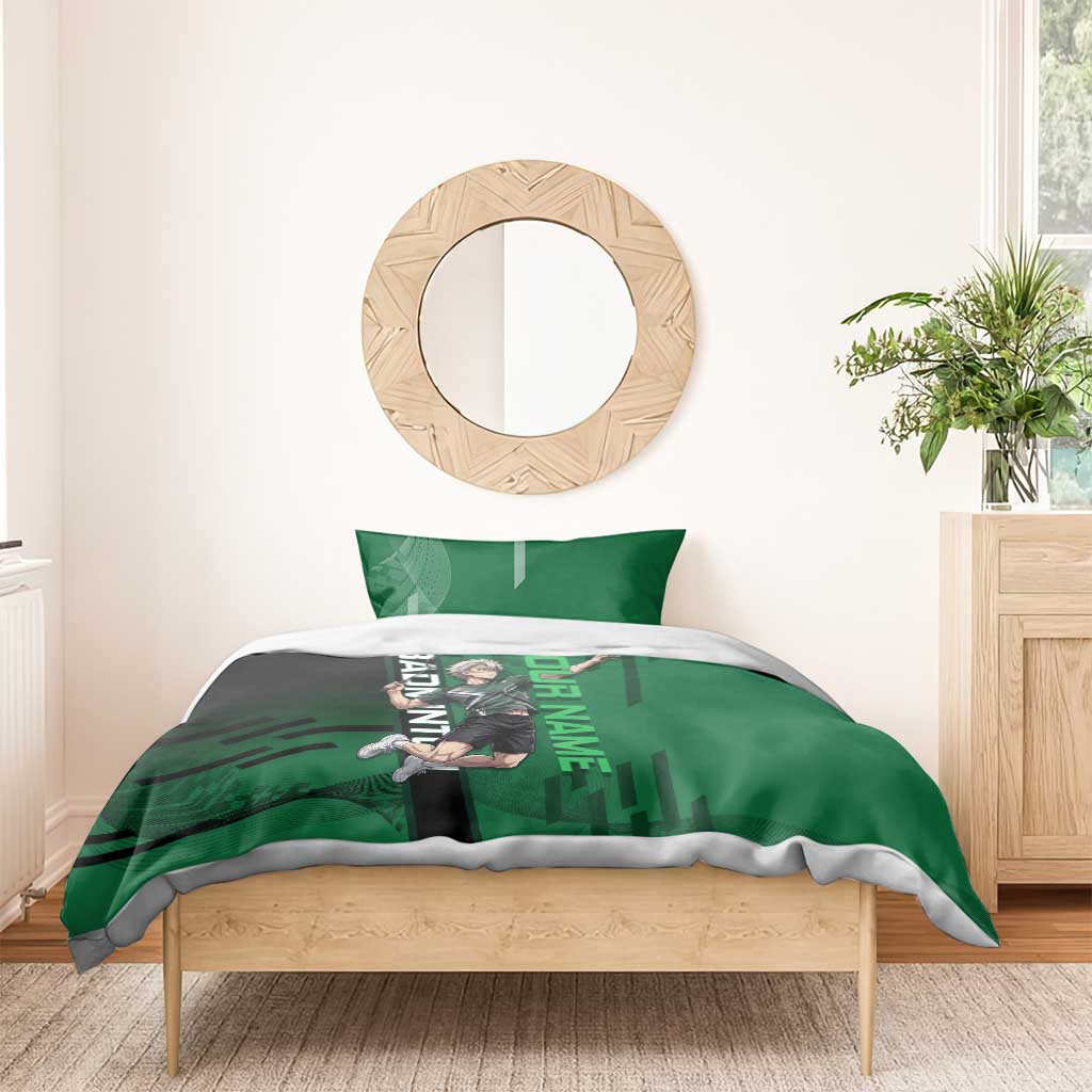 Personalized Shinazugawa Sanemi Badminton Bedding Set Design with Jump Shot Pose - The Mazicc