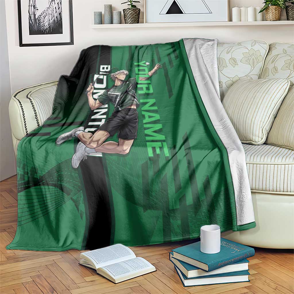 Personalized Shinazugawa Sanemi Badminton Blanket Design with Jump Shot Pose - The Mazicc