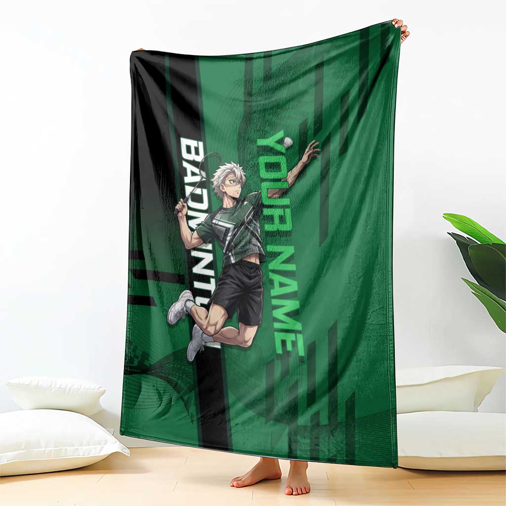 Personalized Shinazugawa Sanemi Badminton Blanket Design with Jump Shot Pose - The Mazicc