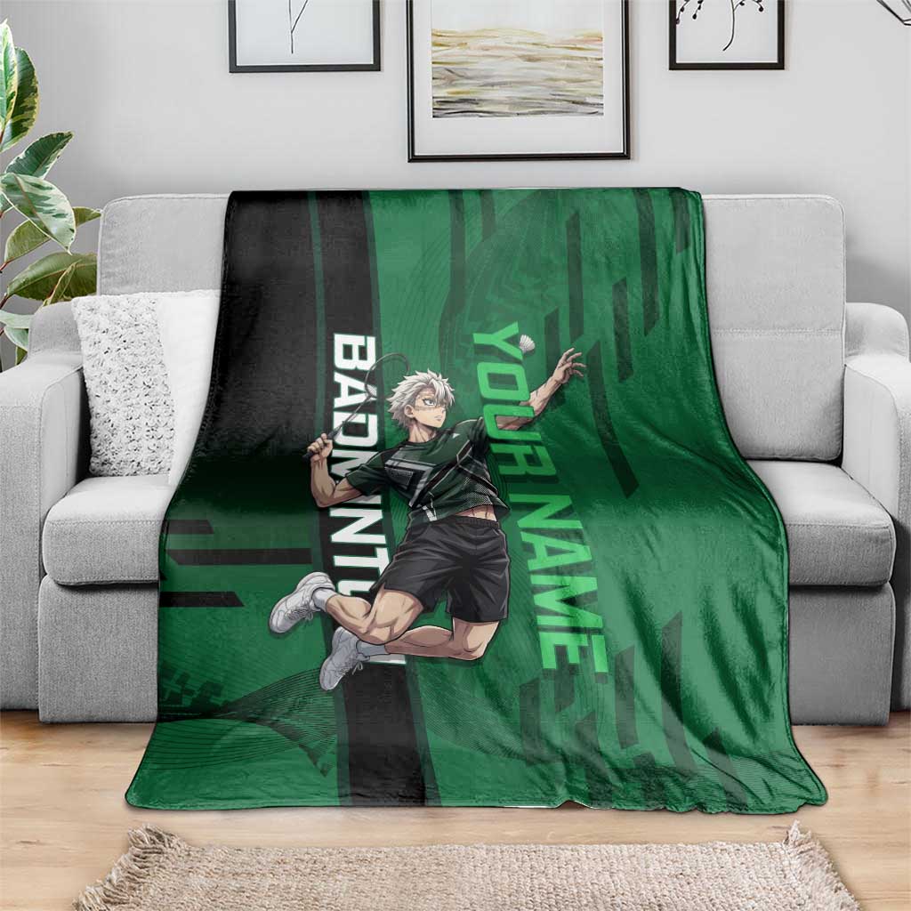 Personalized Shinazugawa Sanemi Badminton Blanket Design with Jump Shot Pose - The Mazicc