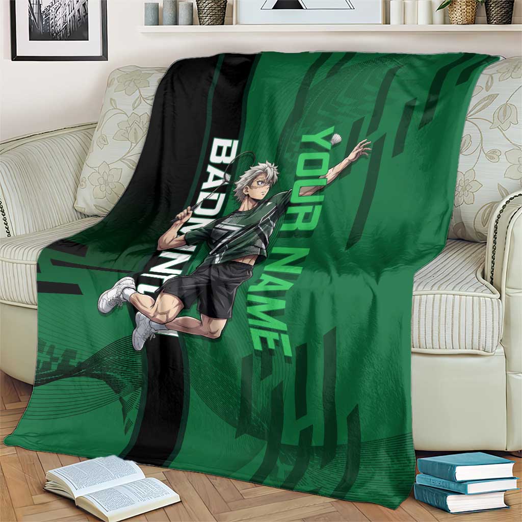 Personalized Shinazugawa Sanemi Badminton Blanket Design with Jump Shot Pose - The Mazicc