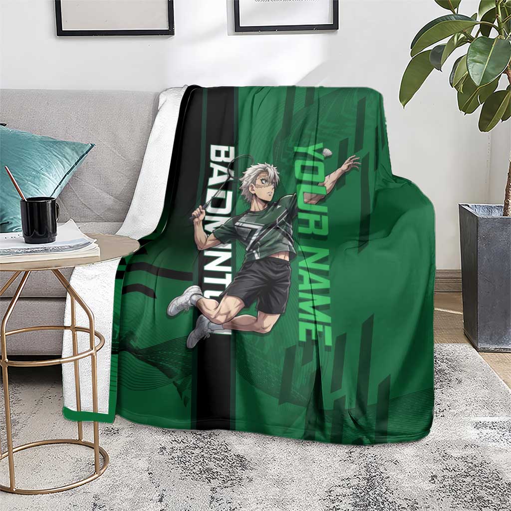 Personalized Shinazugawa Sanemi Badminton Blanket Design with Jump Shot Pose - The Mazicc