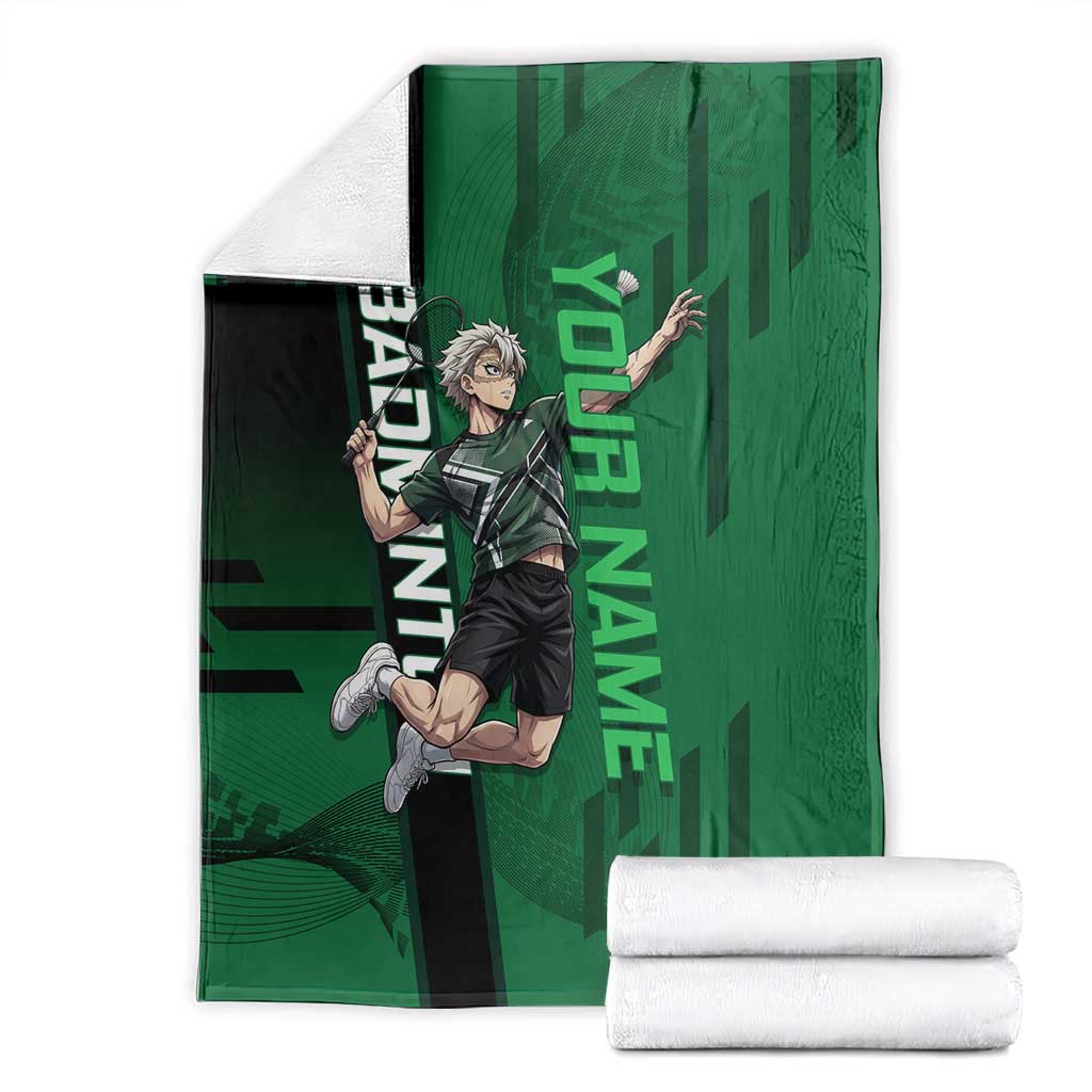 Personalized Shinazugawa Sanemi Badminton Blanket Design with Jump Shot Pose - The Mazicc