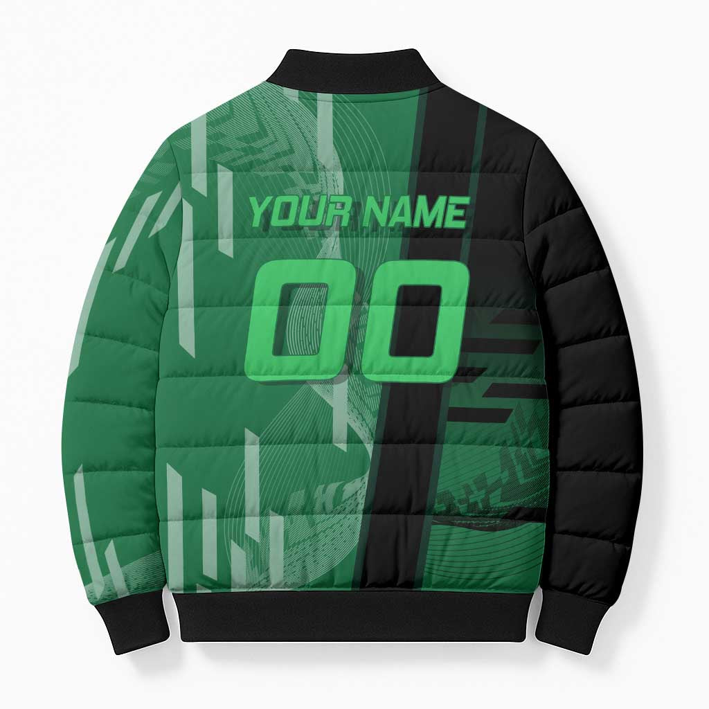 Personalized Shinazugawa Sanemi Badminton Bomber Puffer Jacket Design with Jump Shot Pose - The Mazicc
