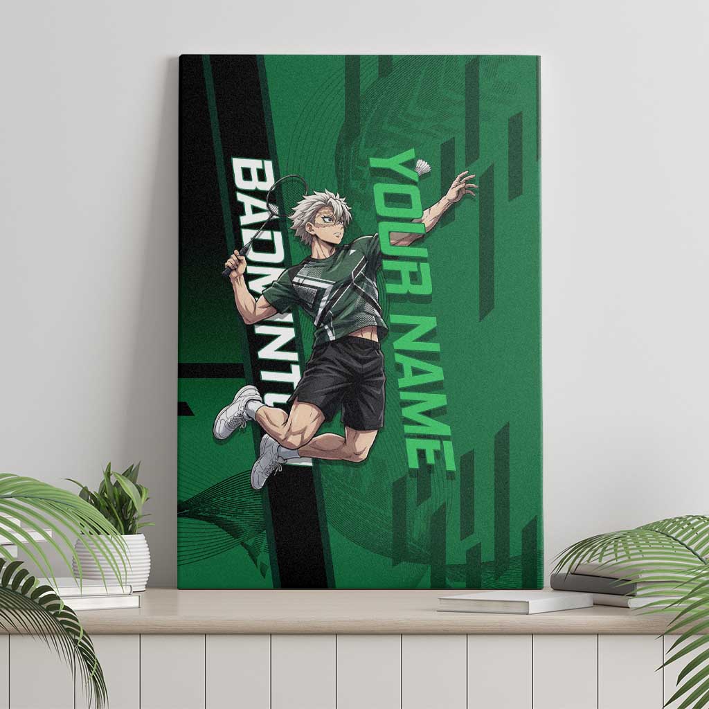 Personalized Shinazugawa Sanemi Badminton Canvas Wall Art Design with Jump Shot Pose - The Mazicc