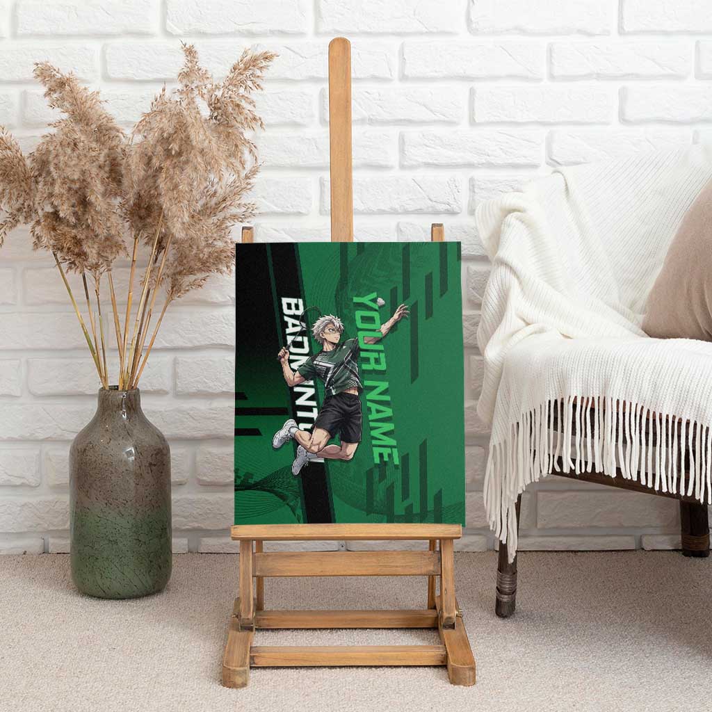 Personalized Shinazugawa Sanemi Badminton Canvas Wall Art Design with Jump Shot Pose - The Mazicc