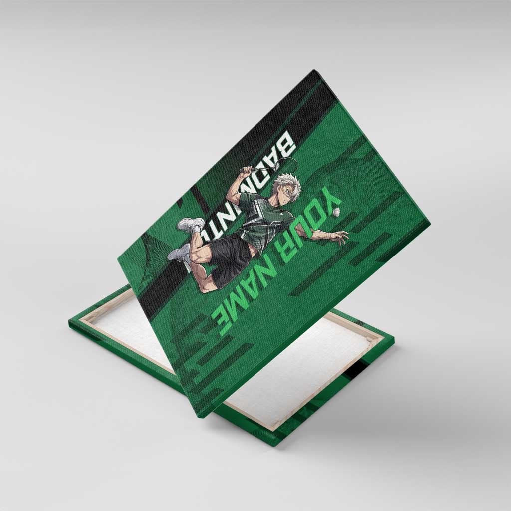 Personalized Shinazugawa Sanemi Badminton Canvas Wall Art Design with Jump Shot Pose - The Mazicc