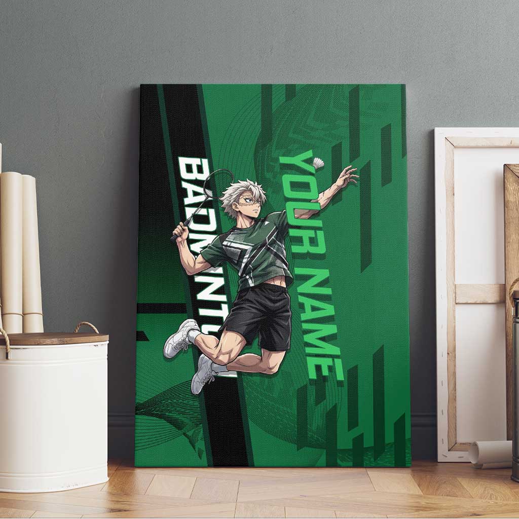 Personalized Shinazugawa Sanemi Badminton Canvas Wall Art Design with Jump Shot Pose - The Mazicc
