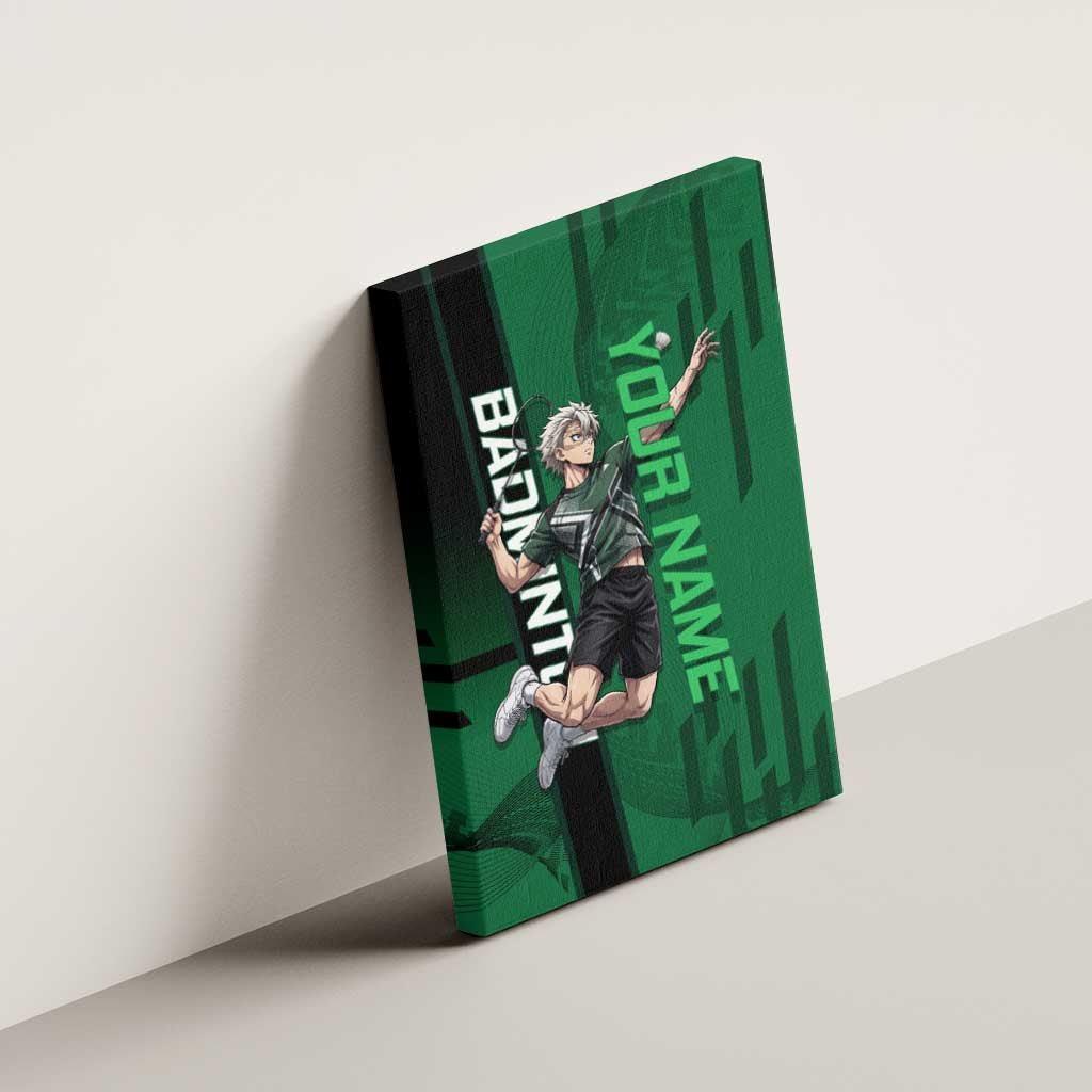 Personalized Shinazugawa Sanemi Badminton Canvas Wall Art Design with Jump Shot Pose - The Mazicc