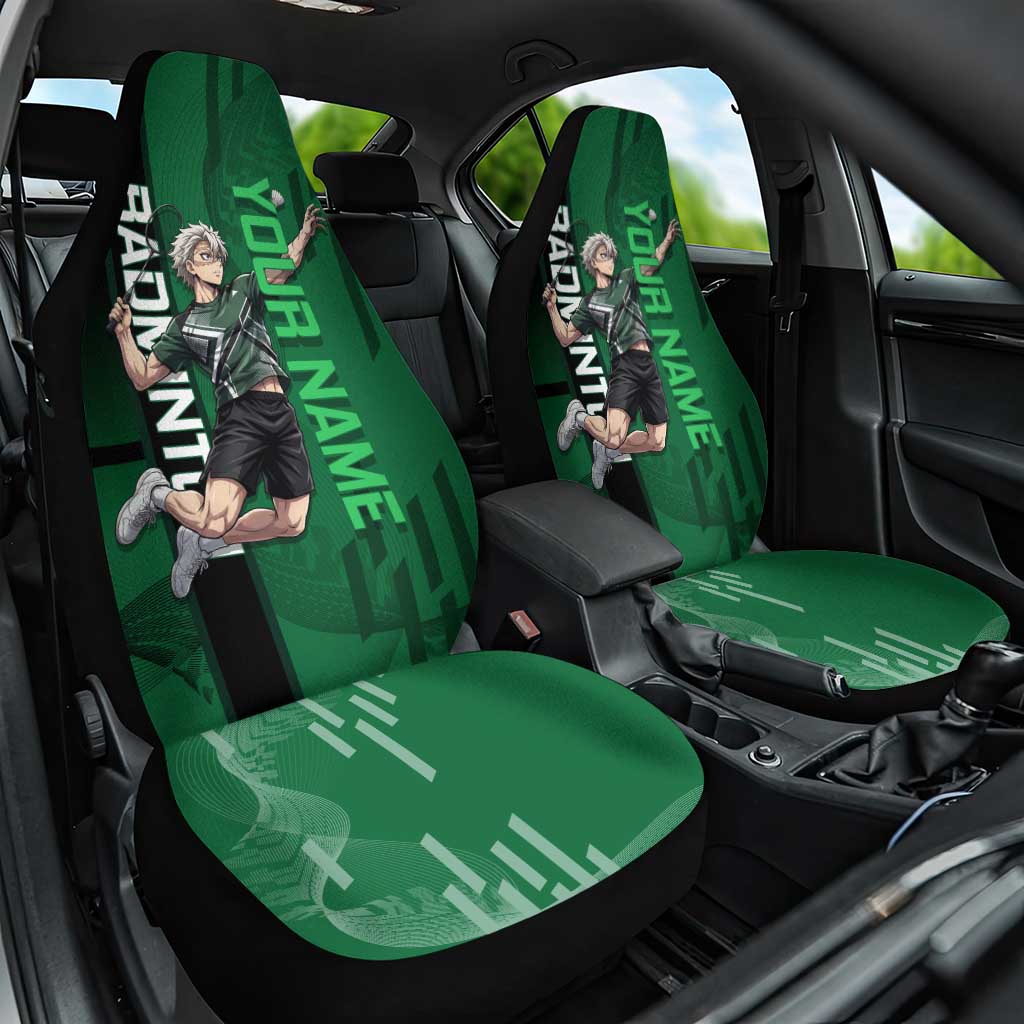 Personalized Shinazugawa Sanemi Badminton Car Seat Cover Design with Jump Shot Pose - The Mazicc