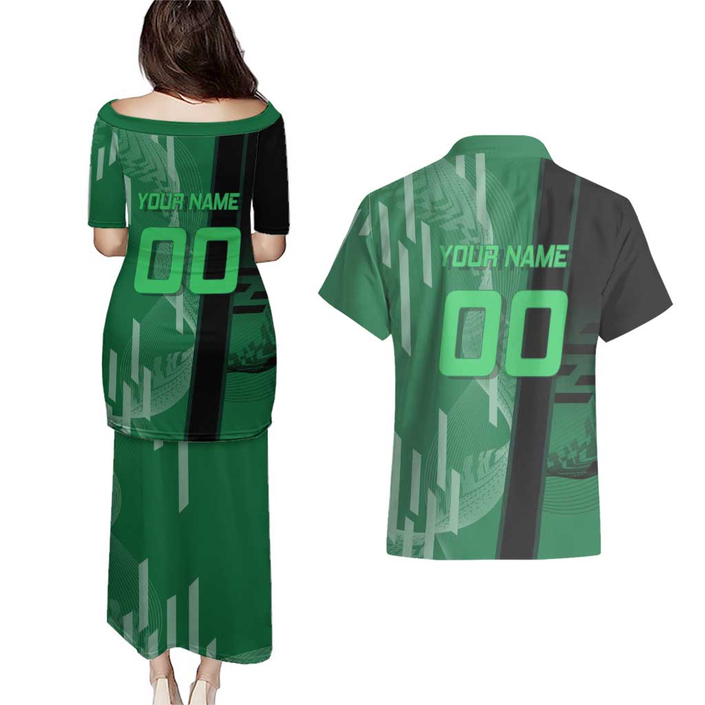 Personalized Shinazugawa Sanemi Badminton Couples Matching Puletasi and Hawaiian Shirt Design with Jump Shot Pose - The Mazicc