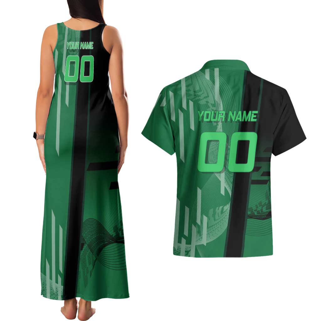 Personalized Shinazugawa Sanemi Badminton Couples Matching Tank Maxi Dress and Hawaiian Shirt Design with Jump Shot Pose - The Mazicc